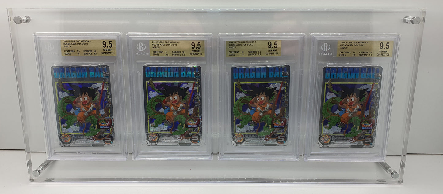 BGS QUAD GRADED CARD ACRYLIC DISPLAY FRAME SECURE FIT MODEL