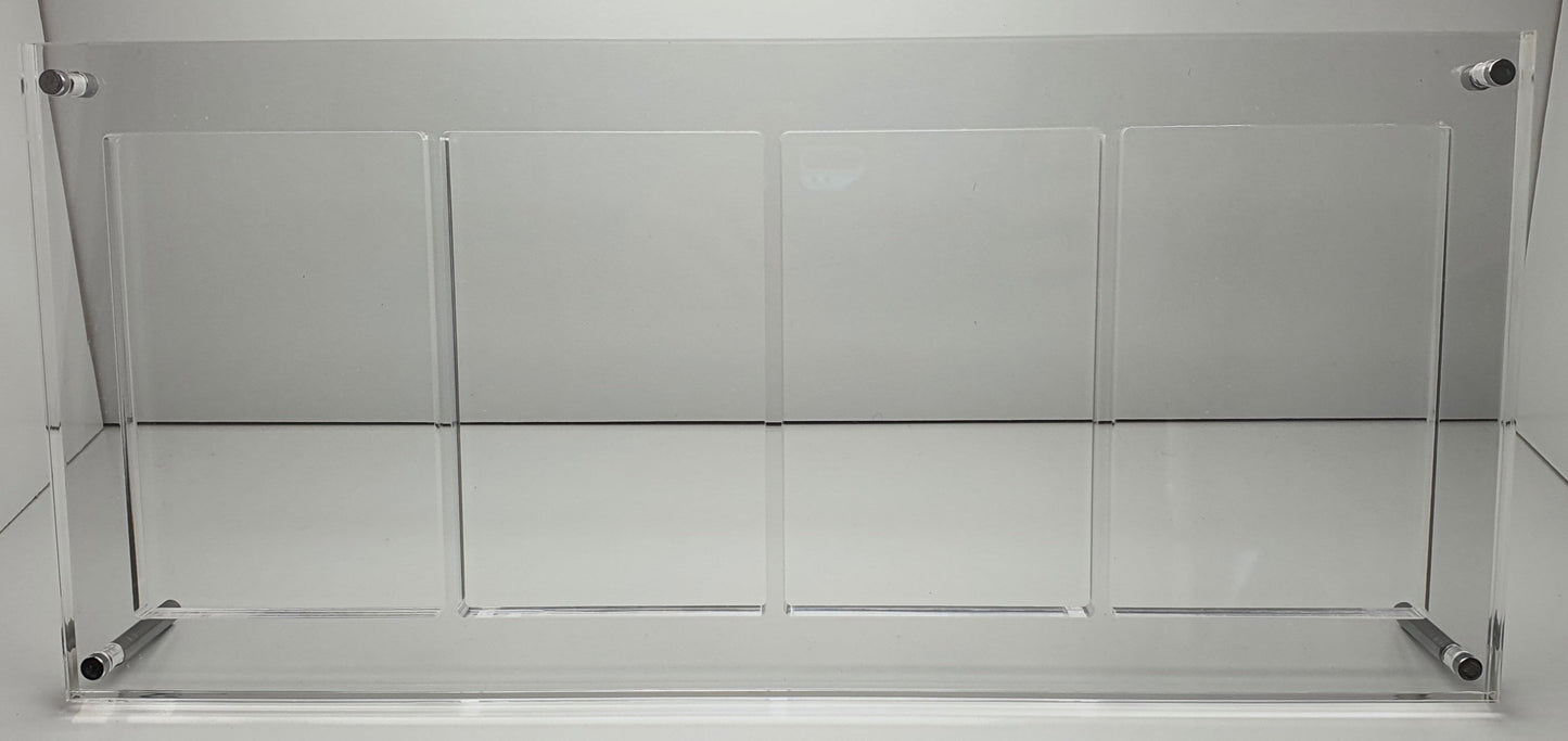 QUAD GRADED CARD ACRYLIC DISPLAY FRAME SECURE FIT MODEL FOR PSA, CGC, TCG AND ARK GRADED CARDS