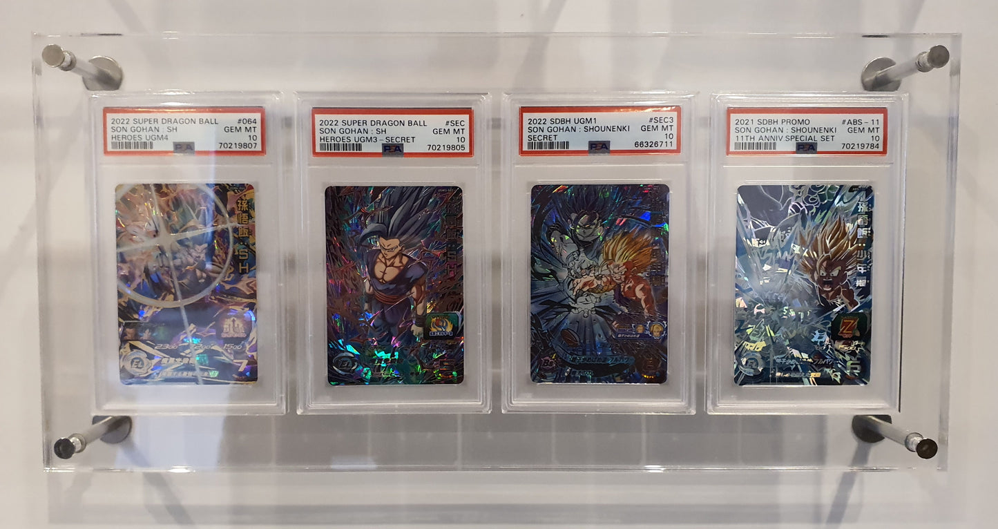 SINGLE GRADED CARD ACRYLIC WALL MOUNT DISPLAY FRAME SECURE FIT MODEL FOR PSA, CGC, TCG AND ARK GRADED CARDS