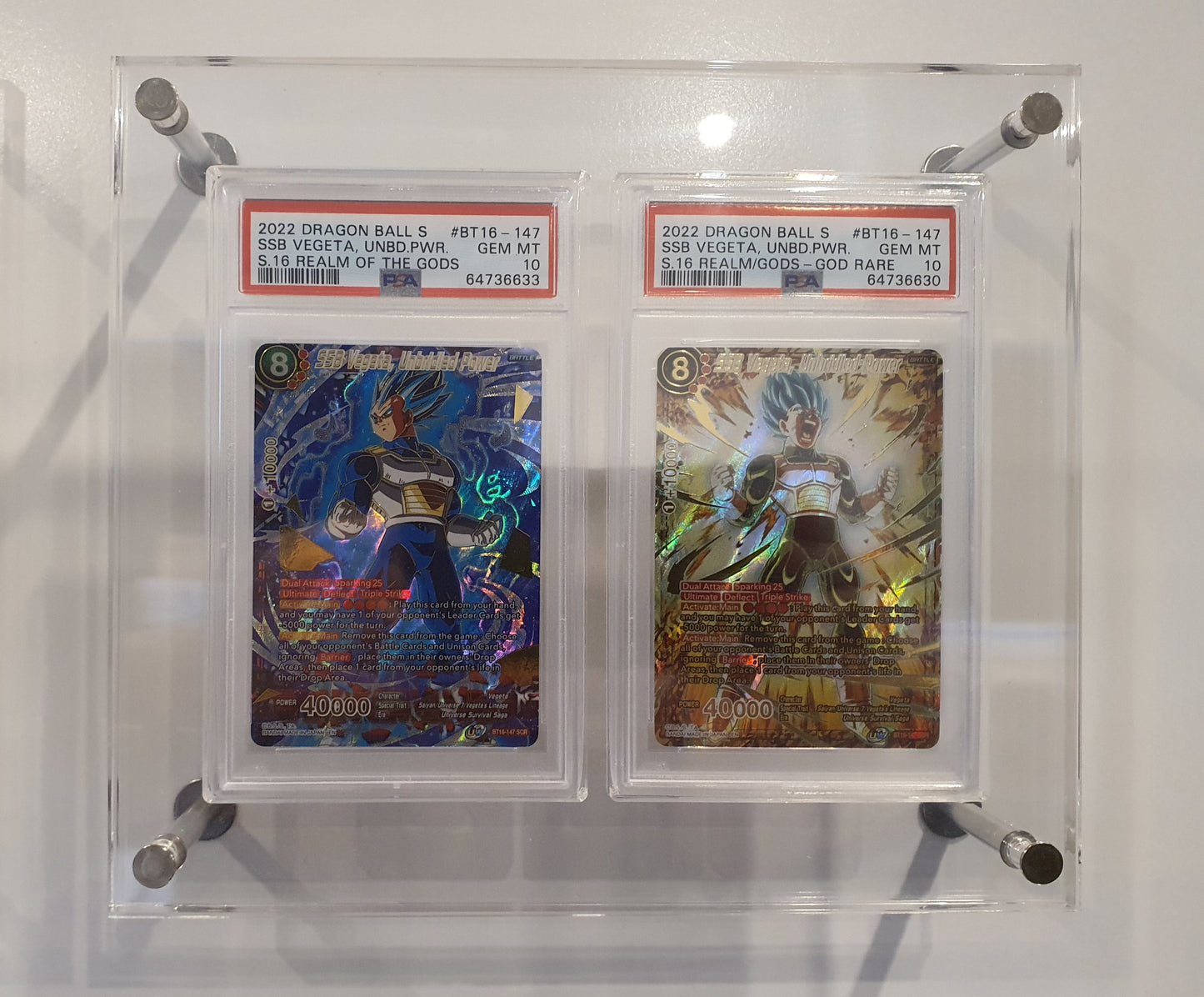 DOUBLE GRADED CARD ACRYLIC WALL MOUNT DISPLAY FRAME SECURE FIT MODEL FOR PSA, CGC, TCG AND ARK GRADED CARDS