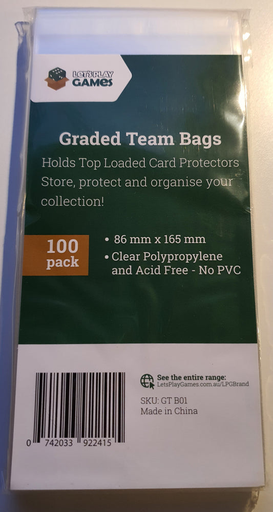 GRADED TEAM BAGS PACKS OF 100x SLEEVES