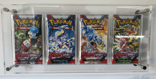 POKEMON BOOSTER PACK QUAD ACRYLIC DISPLAY FRAME SECURE FIT WALL MOUNTED MODEL FRAME ONLY