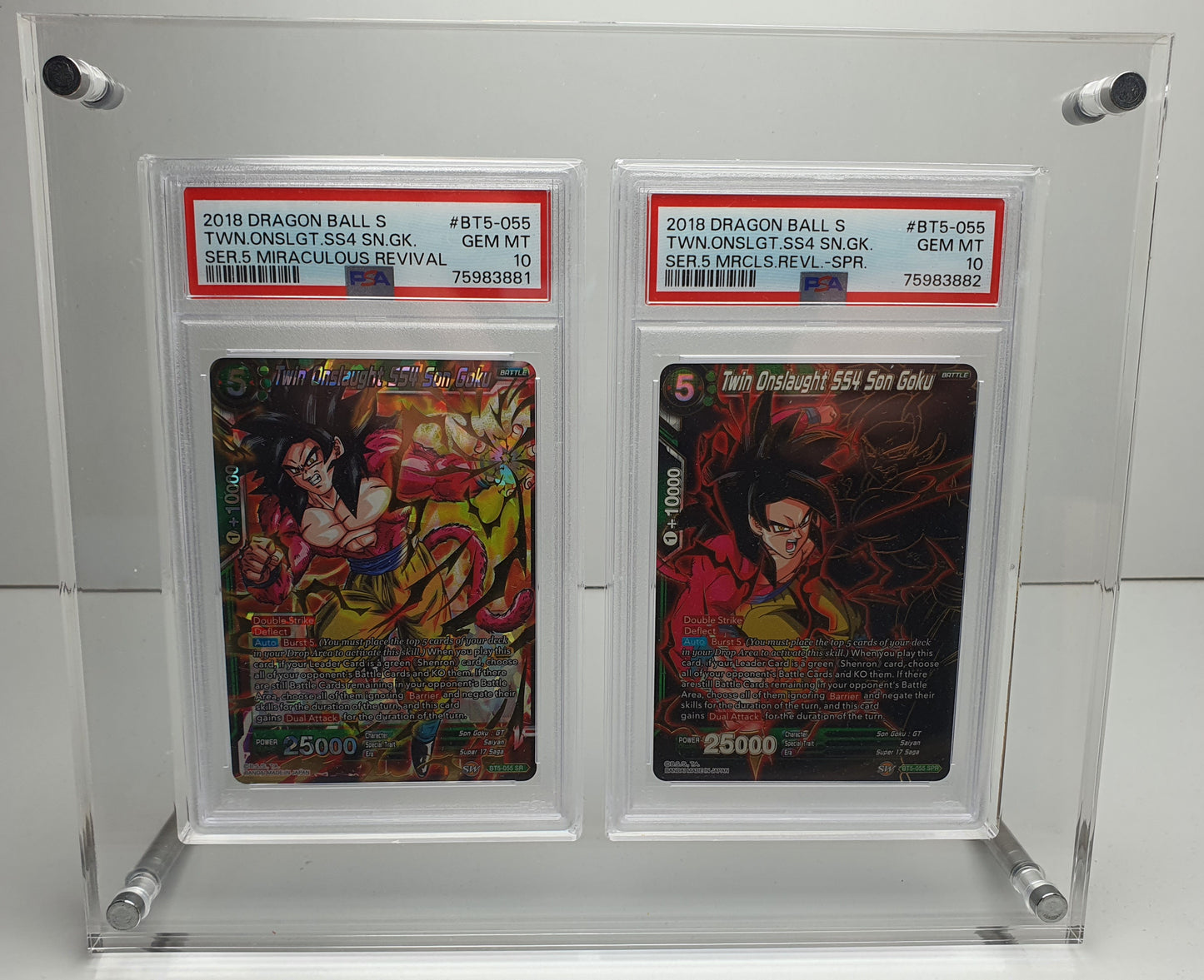 DOUBLE GRADED CARD ACRYLIC DISPLAY FRAME SECURE FIT MODEL FOR PSA, CGC, TCG AND ARK GRADED CARDS