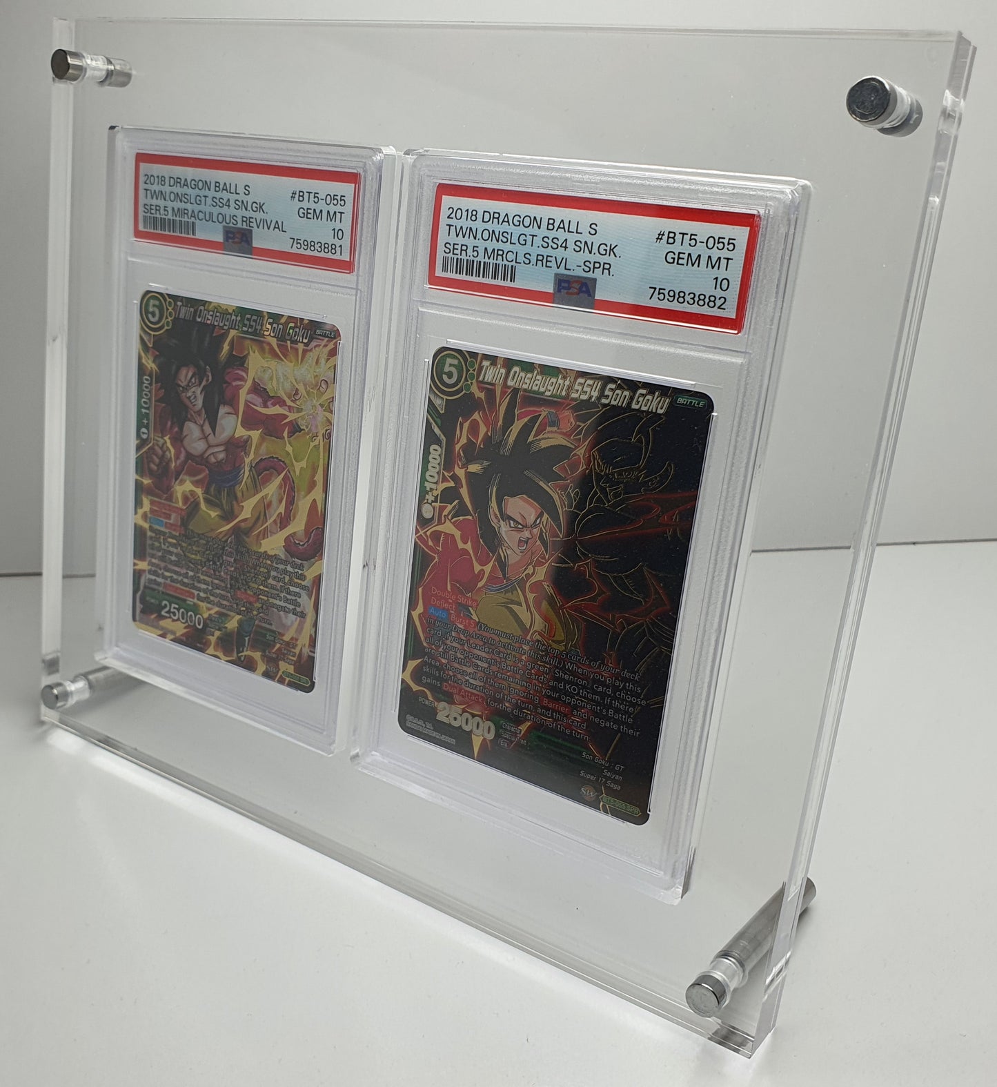 DOUBLE GRADED CARD ACRYLIC DISPLAY FRAME SECURE FIT MODEL FOR PSA, CGC, TCG AND ARK GRADED CARDS