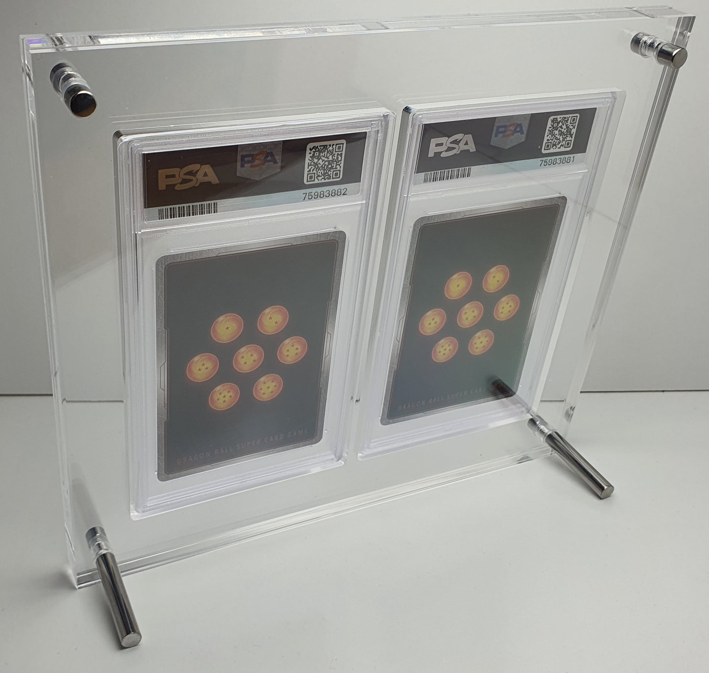 DOUBLE GRADED CARD ACRYLIC DISPLAY FRAME SECURE FIT MODEL FOR PSA, CGC, TCG AND ARK GRADED CARDS