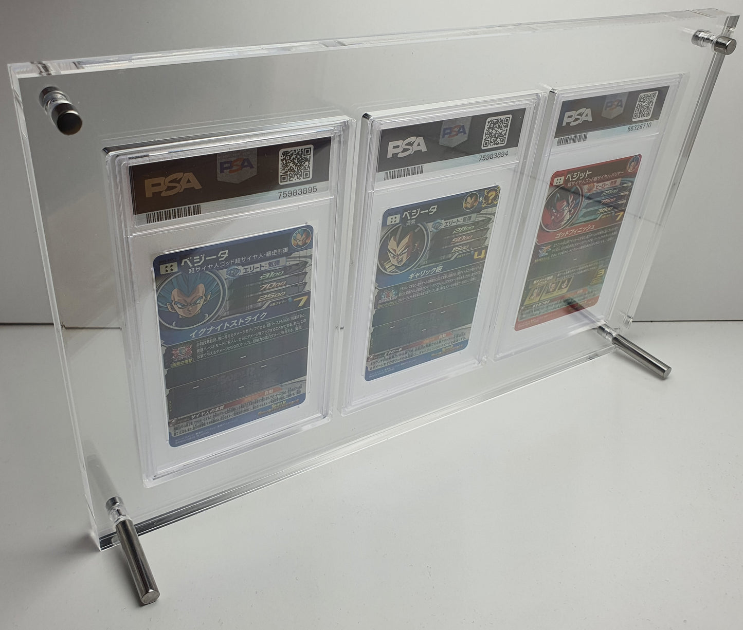 TRIPLE GRADED CARD ACRYLIC DISPLAY FRAME SECURE FIT MODEL FOR PSA, CGC, TCG AND ARK GRADED CARDS