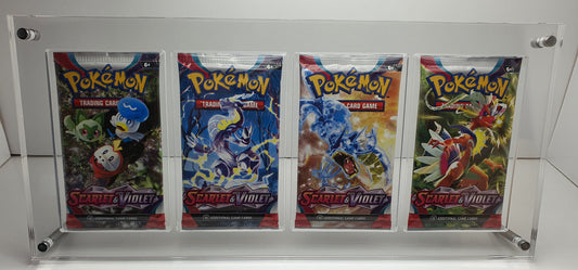 POKEMON BOOSTER PACK QUAD ACRYLIC DISPLAY FRAME SECURE FIT MODEL FRAME ONLY