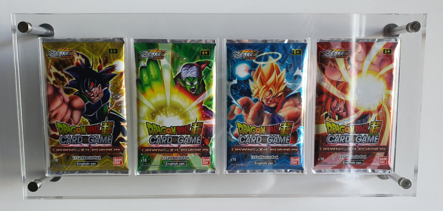 DRAGON BALL SUPER BOOSTER PACK QUAD ACRYLIC DISPLAY FRAME WALL MOUNT SECURE FIT MODEL FRAME ONLY