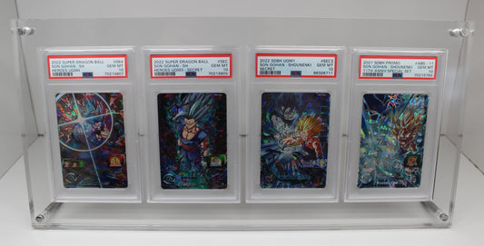 QUAD GRADED CARD ACRYLIC DISPLAY FRAME SECURE FIT MODEL FOR PSA, CGC, TCG AND ARK GRADED CARDS